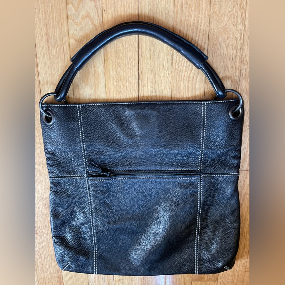 Bottega Veneta, Vintage Black w/white stitching Deerskin Leather Hobo bag - Picture 3 of 14